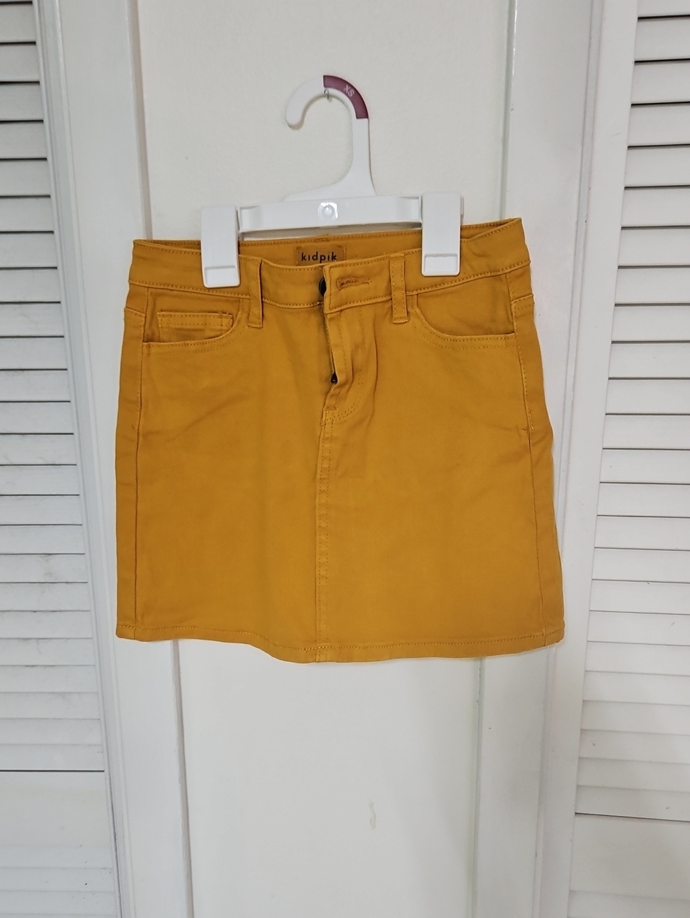 NWT kidpik Girl's Yellow A-Line Denim Mini Skirt